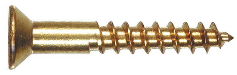 Hillman Flat Wood Screw No. 6 x 1 in. L Brass 100 pk 