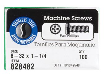 Hillman No. 8-32 Coarse Pan Machine Screws 100 