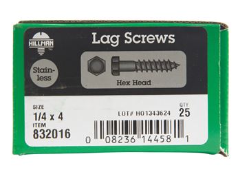 Hillman 1/4 in. x 4 in. L Hex Lag Screw 