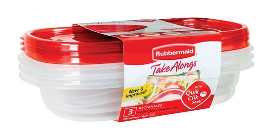 Rubbermaid TakeAlongs 4 C. Clear Rectangle Food Storage Container with Lids  (3-Pack)