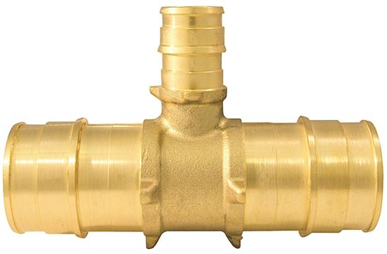 Apollo Expansion Series EPXT1112 Pipe Tee, 1 x 1/2 in, Barb, Brass, 200 psi Pressure