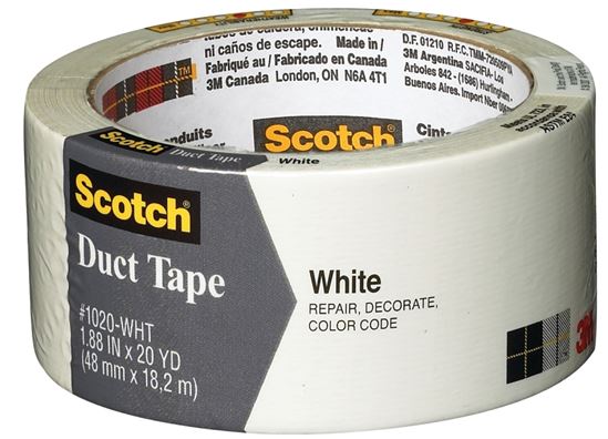 Scotch 3920-WH Duct Tape, 20 yd L, 1.88 in W, White