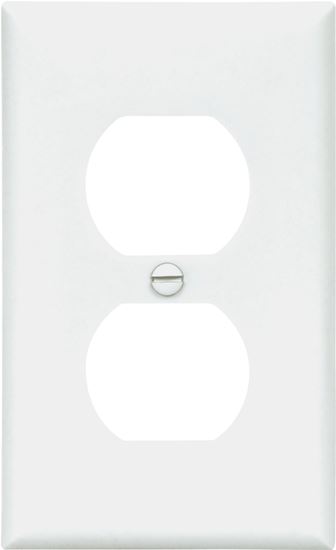 Eaton Wiring Devices 5132W Wallplate, 4-1/2 in L, 2-3/4 in W, 1 -Gang, Nylon, White, High-Gloss, Flush Mounting