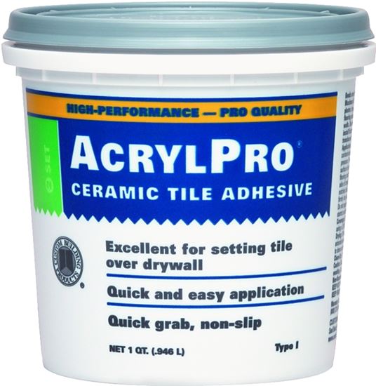 CUSTOM ARL4000QT Ceramic Tile Adhesive, White, 1 qt Pail