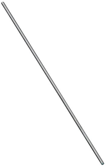 Stanley Hardware N179-309 Threaded Rod, #10-24 Thread, 12 in L, A Grade, Steel, Zinc, UNC Thread