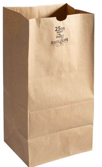 Duro Bag Husky Dubl Lif 70224 Grocery SOS Bag, #25, 8-1/4 in L, 6-1/8 in W, 15-7/8 in H, Recycled Paper, Kraft