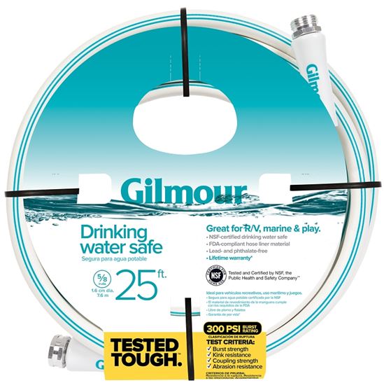 Gilmour 894251-1001 Safe Hose, 5/8 in ID, 25 ft L, White