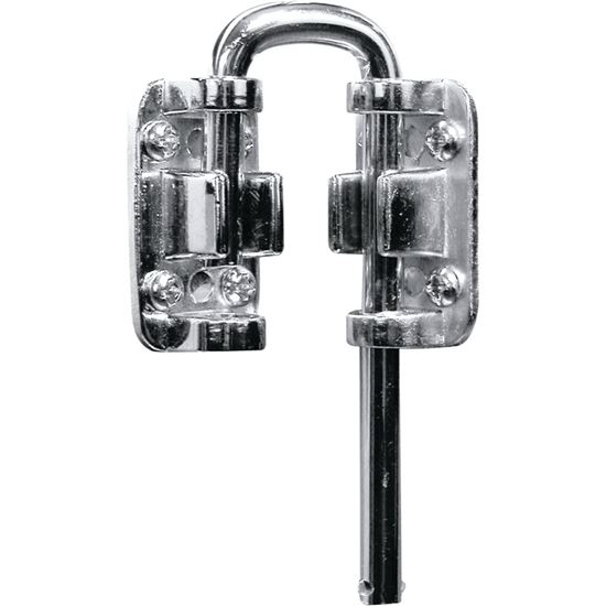 Prime-Line U 9846 Sliding Door Lock, Steel, Nickel, 1-3/8 to 1-3/4 in Thick Door