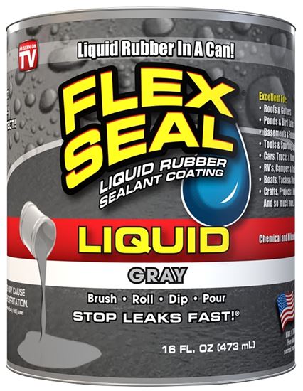 Flex Seal LFSGRYR16 Rubberized Coating, Gray, 16 oz, Can