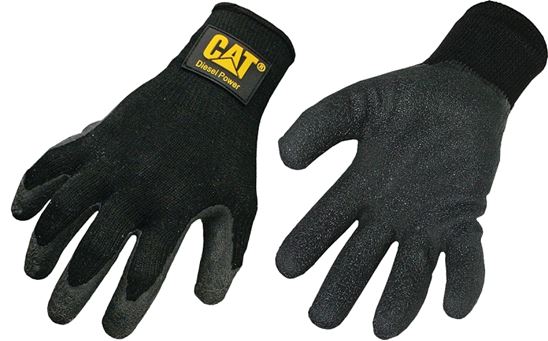 CAT CAT017400J Protective Gloves, Jumbo, Knit Wrist Cuff, Cotton/Polyester Glove, Black