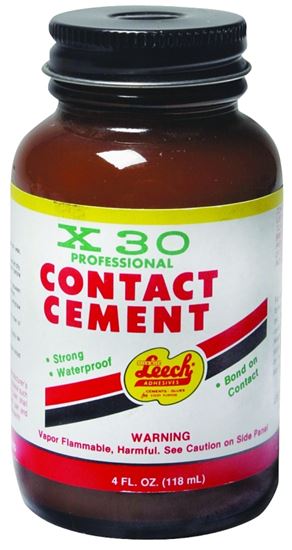 Leech Adhesives X-30 X30-74 Contact Cement, Clear, 4 oz Bottle