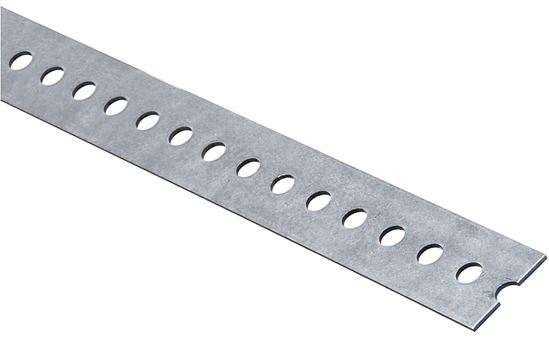 National Hardware N180-125 Slotted Flat Stock, 1-3/8 in W, 36 in L, 0.074 in Thick, Steel, Galvanized, G60 Grade