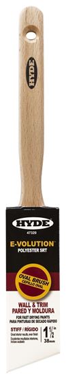 Hyde 47320 Paint Brush, Oval Brush, 1-1/2 in L Bristle, Polyester Bristle, 6/PK