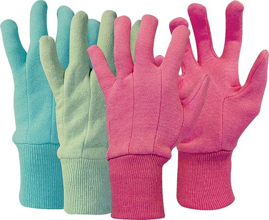 Boss 419 Protective Gloves, Knit Wrist Cuff, Polyester, Blue/Green/Pink