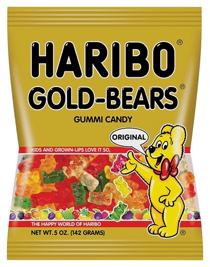 Haribo HGB12 Jelly Candy, Assorted Fruits Flavor, 5 oz Bag, Pack of 12