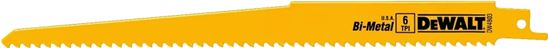 DeWALT DW4803B25 Reciprocating Saw Blade, 3/4 in W, 9 in L, 6 TPI, Pack of 25