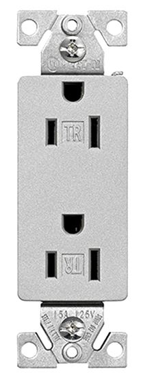 Eaton Wiring Devices TR1107SG-SP-L Duplex Receptacle, 2 -Pole, 15 A, 125 V, Push-in, Side Wiring, NEMA: 5-15R, Pack of 10