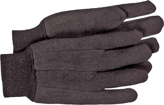 Boss 403L Protective Gloves, Men's, L, Straight Thumb, Knit Wrist Cuff, Cotton/Polyester, Brown