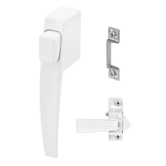 Prime-Line K 5145 Pushbutton Latch, Aluminum, 5/8 to 1-1/4 in Thick Door