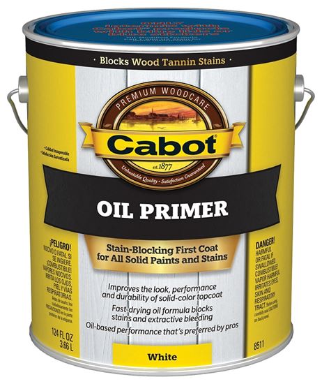 Cabot Problem-Solver 140.0008511.007 Exterior Primer, Flat, White, 1 gal, Pack of 4