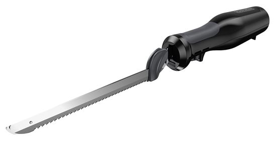 Black+Decker EK500B Electric Knife, 7-1/2 in L Blade, Stainless Steel Blade, Black Handle