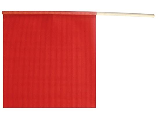 ANCRA 49893-10 Safety Flag with Wooden Dowel Rod, 18 in L, 18 in W, Fluorescent Red, PVC