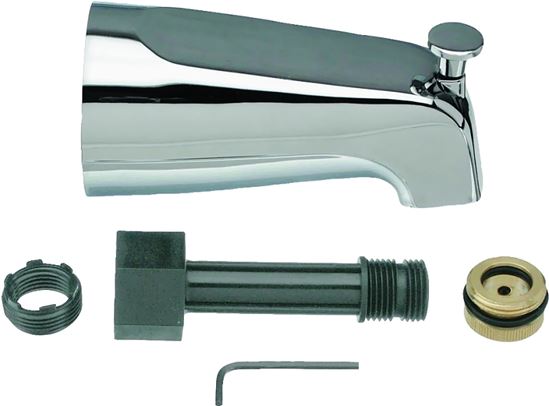 Danco 88703 Tub Spout with Diverter, 7-7/8 in L, Metal, Chrome Plated