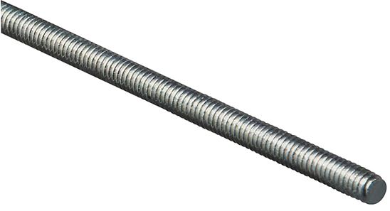 Stanley Hardware 179499 Threaded Rod, 1/4-20 Thread, 36 in L, A Grade, Steel, Zinc, UNC Thread