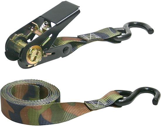 Keeper 03508-V Tie-Down, 1 in W, 8 ft L, Camouflage, 400 lb, S-Hook End Fitting