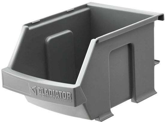 Gladiator GAWESB3PGC Small Item Bin, 10 lb, Plastic, Charcoal, 4 in L, 4-1/2 in W, 7 in H