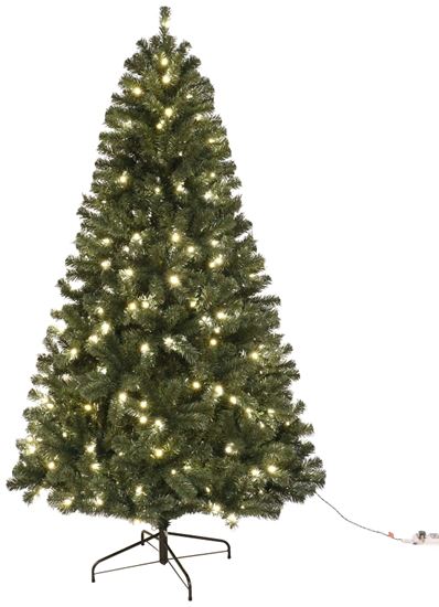 Hometown Holidays 61961 Sheared Tree, 6 ft H, Noble Fir Family, 120 W, LED Bulb, Clear Light