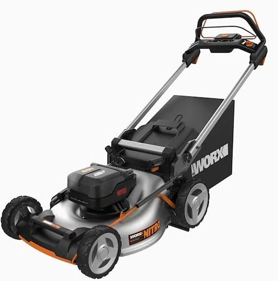 Worx WG753 Cordless Lawn Mower, 5 Ah, 40 V, Lithium-Ion, 20 in W Cutting, 1 -Blade