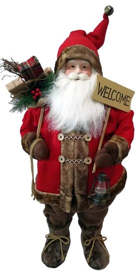 Hometown Holidays 22436 Christmas Figurine, 36 in H, Santa with Welcome Sign