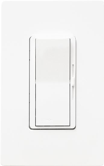 Lutron Diva DVW-600PH-WH Dimmer, 220/240 V, 600 W, Halogen, Incandescent Lamp, White