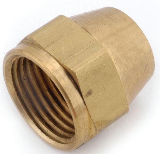 Anderson Metals 754014-10 Short Nut, 5/8 in, Flare, Brass, Pack of 5