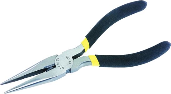 Stanley 84-101 Nose Plier, 6 in OAL, Black/Yellow Handle, Cushion-Grip Handle, 25/32 in W Jaw, 2-3/16 in L Jaw