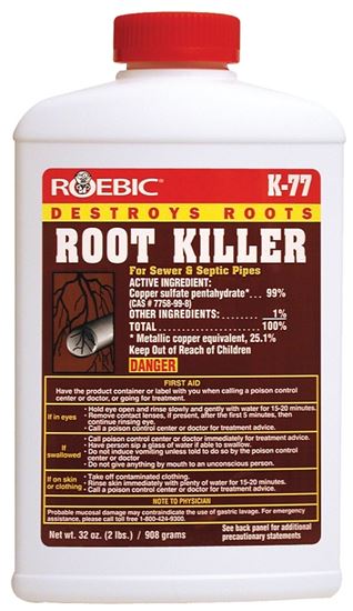 Roebic K-77 Root Killer, Crystal, Powder, 2 lb, Bottle