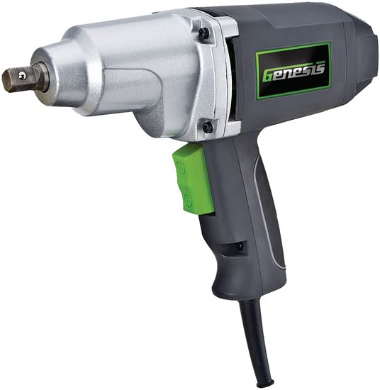 Genesis GIW3075K Impact Wrench Kit, 7.5 A, 1/2 in Drive, Square Drive, 0 to 2700 ipm, 0 to 2100 rpm Speed