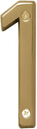 Hy-Ko Prestige Series BR-42PB/1 House Number, Character: 1, 4 in H Character, Brass Character, Brass, Pack of 3