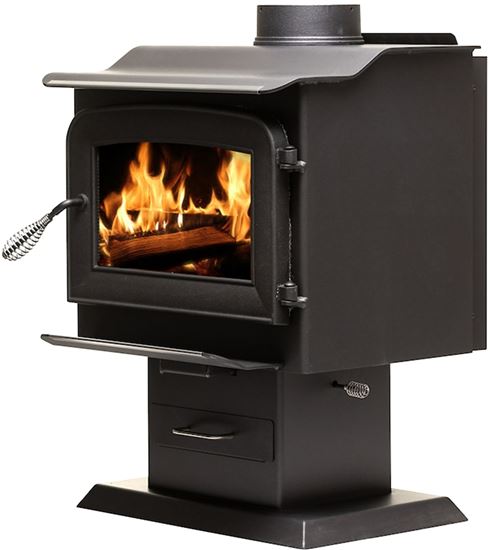 US STOVE Ashley Hearth Wood Stove AW1120E-P Pedestal Stove, 22-1/2 in W, 21-1/2 in D, 29.8 in H, 68000 Btu Heating