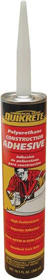 Quikrete 9902-10 Construction Adhesive, Gray, 10.1 oz Caulk Tube