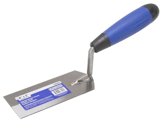 Vulcan 36405 Margin Trowel, 5 in L Blade, 2 in W Blade, Steel Blade, Ergonomic Handle, Plastic Handle