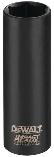 DeWALT IMPACT READY DW22902 Impact Socket, 3/4 in Socket, 1/2 in Drive, Square Drive, 6-Point, Steel, Black Phosphate