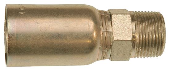 Gates MegaCrimp G25100-0402 Hose Coupling, 1/8-27, Crimp x NPTF, Straight Angle, Steel, Zinc