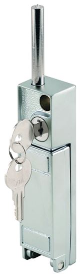Prime-Line U 9997 Patio Door Lock, Different Key, Die-Cast Aluminum, Aluminum, 3/16, 1/8, 1/4 in Thick Door