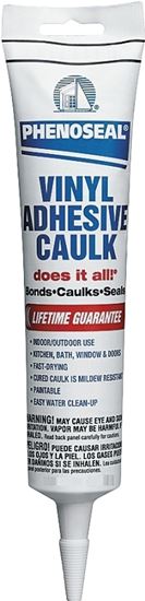 DAP PHENOSEAL 01101 Vinyl Adhesive Caulk, Translucent, 48 hr Curing, 40 to 100 deg F, 5.5 oz Squeeze Tube