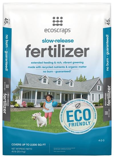 ecoscraps 22311 Slow Release Fertilizer, 45 lb Bag, Granular, 4-2-0 N-P-K Ratio