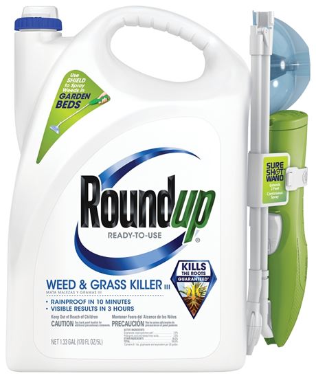 Roundup 5200510 Weed and Grass Killer, Liquid, Spray Application, 1.33 gal Bottle