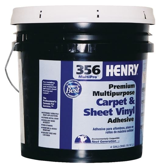 Henry 356C MultiPro 12075 Carpet and Sheet Adhesive, Pale Yellow, 4 gal Pail