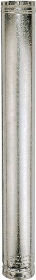 AmeriVent 6E18 Type B Gas Vent Pipe, 6 in OD, 18 in L, Galvanized Steel